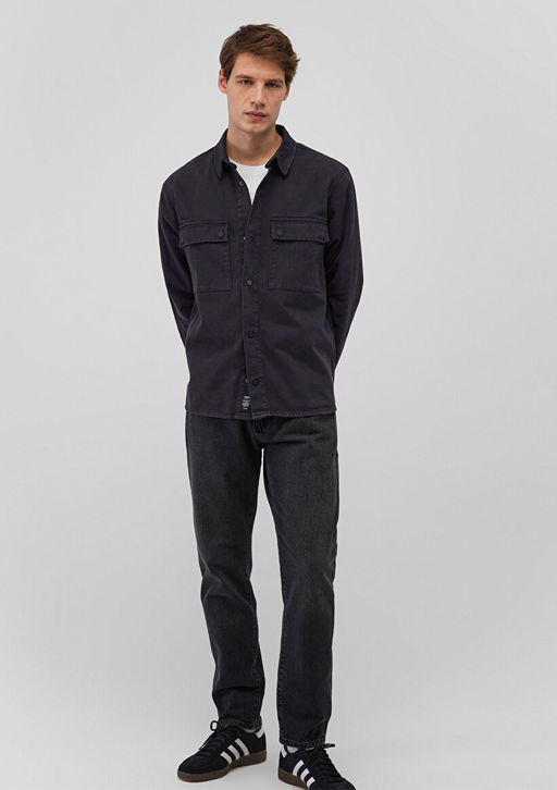 Logan 90lar Siyah Denim Jean Gomlek - Mavi фото 2