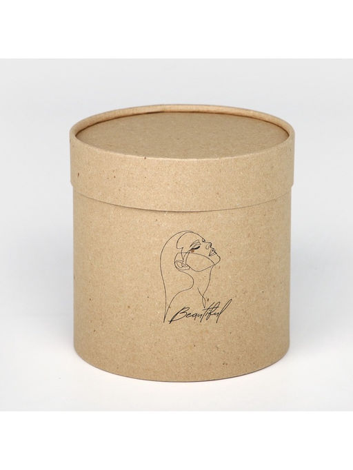 Коробка подарочная шляпная из крафта, упаковка, «Beautiful», 15 х 15 х 15 см