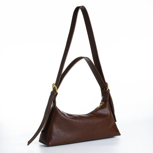 Сумка женская багет на молнии, цвет коричневый - Simaland фото 4