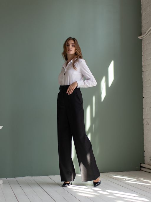 широкие брюки, расклешенные от пояса к низу - Трика фото 6