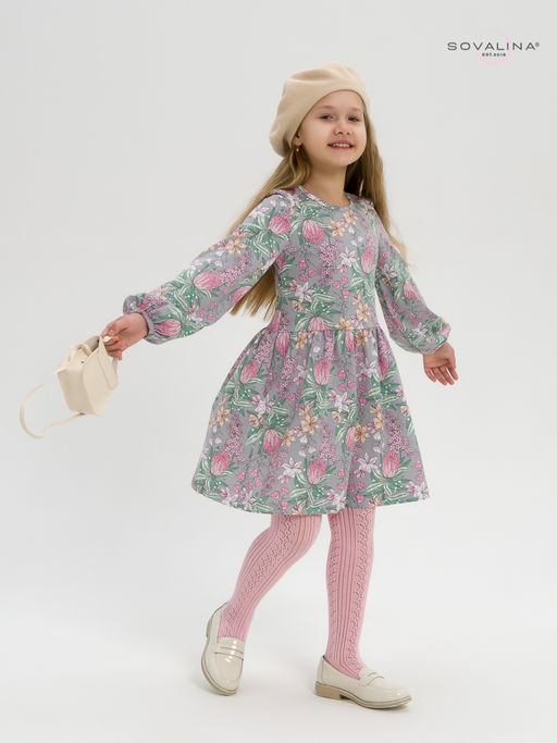 Платье Моана цветы на сером - Sovalina фото 8