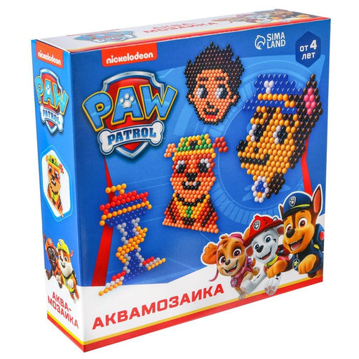 Аквамозаика Щенячий патруль: Команда, 4 фигурки, 300 шариков - Simaland фото 2