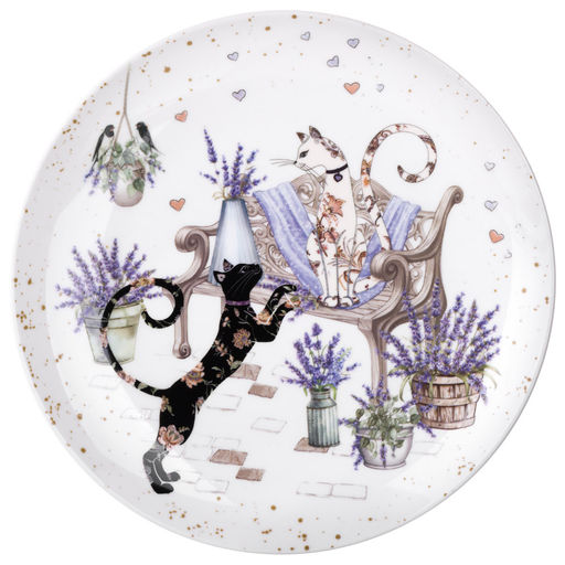 НАБОР ТАРЕЛОК ЗАКУСОЧНЫХ LEFARD ЛАВАНДОВЫЕ КОТЫ 2 ШТ. 20,5*2 СМ (КОР=18НАБ.)  фото 2