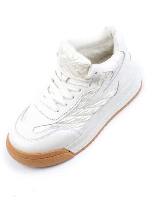 04-P48-2Z MILK WHITE Ботинки зимние женские (искусственная кожа и шерсть)