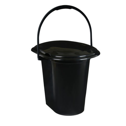 Ведро - туалет, h=39 см, 17 л, съёмный стульчак, чёрное