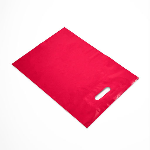 Цена за 50 шт. Пакет полиэтиленовый с вырубной ручкой, Розовый 30-40 См, 70 мкм