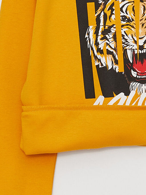 Bisiklet Yaka Bask?l? Uzun Kollu Erkek ?ocuk Ti??rt - Waikiki фото 2