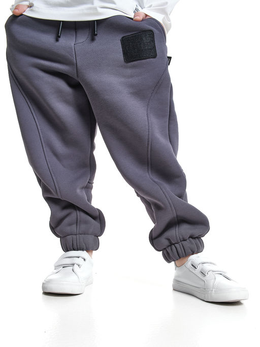 Брюки с шевроном для мальчика штаны спортивные 22-7683 светлый графит - Mini maxi фото 16