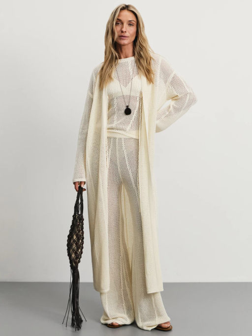 Длинный вязаный кардиган на завязках / Zarina