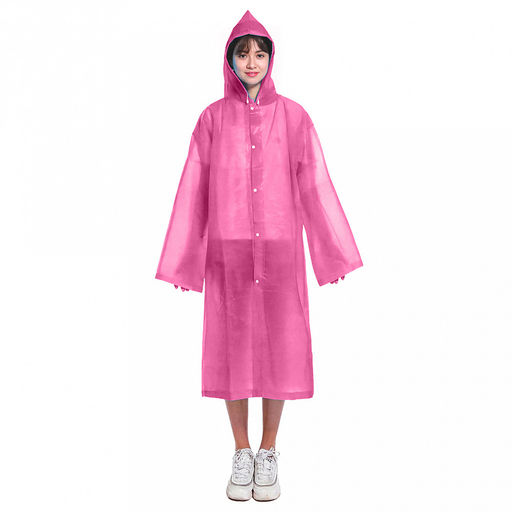 Дождевик-плащ 63х117см, на кнопках, EVA, цвета в ассортименте: голубой; фиолетовый, в п/эт пакете (Китай)