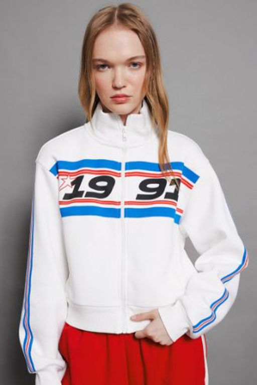 Coool Loose Fit Bask?l? Fermuarl? Kal?n Sweatshirt
