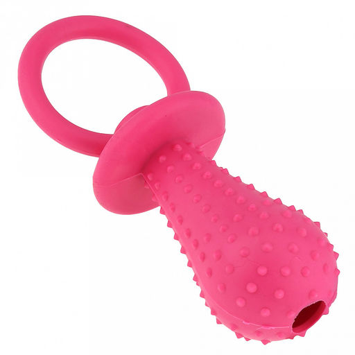 Игрушка для собаки Пустышка 14,5х5,2х5,2см, полипропилен, с шипами, цвета микс (салатовый, темно-розовый, синий), Пэт тойс (Pet toys) (Китай)  фото 2