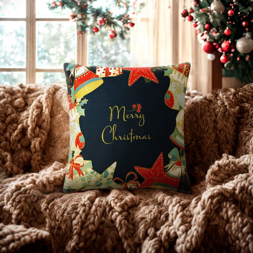 Наволочка декоративная новогодняя Этель. Новый год 43?43 см, велюр