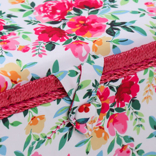 Шкатулка для рукоделия и шитья Акварельные цветы, хранение ниток, иголок, мелочи, 19?26?14.5 см