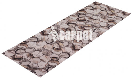 Коврик вырезной icarpet PRINT антискользящий (105) "Соты Мрамор" 60х200 бежевый S