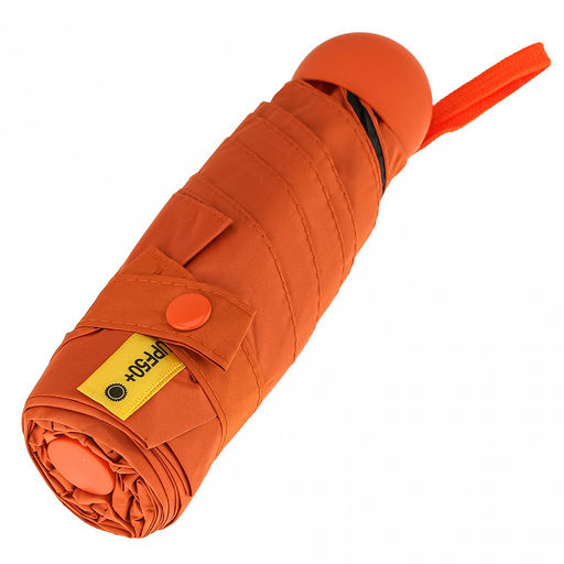 Зонт-мини механический Палитра UPF50+ ткань эпонж (полиэстер) + черное УФ-покрытие, 6 лучей, д/купола 90см, 5 сложений, 18см в сложенном виде, механизм против ветра, ручка с покрытием soft-touch, цвет оранжевый, 218гр (Китай) - Домашняя мода фото 7