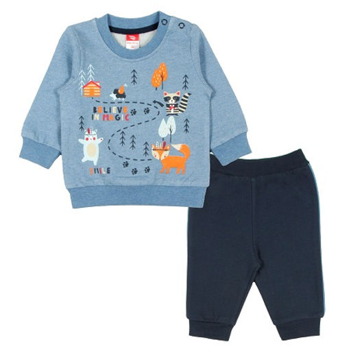 CRB wear/CWB 9867 Комплект ясельный (джемпер, брюки), голубой-темно-синий/Ex.Cherubino  фото 2