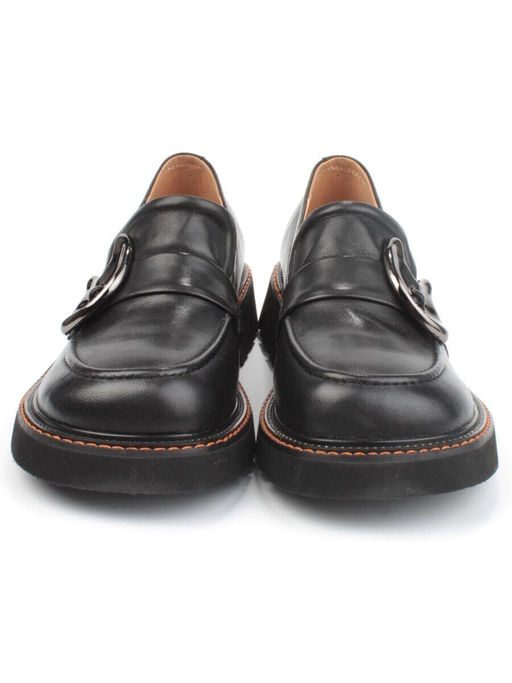 03-DYX02-4 BLACK Лоферы женские (натуральная кожа)