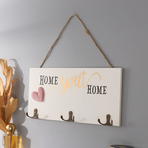 Настенные крючки декоративные Дом, милый дом. Сердце, дерево, с золотом, 30?15 см