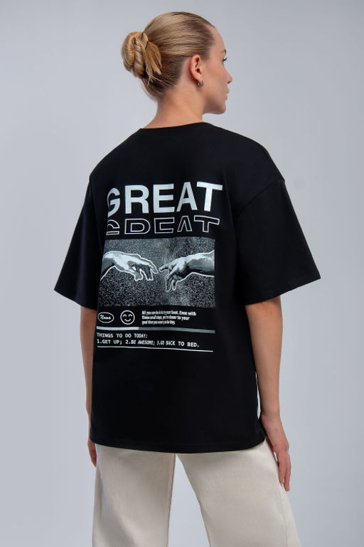 Арт. 31129 Футболка женская оверсайз 44-52 (5 шт) Цвет:черный - Калинка фото 8