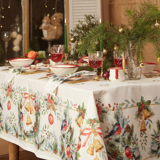 Скатерть новогодняя Этель Christmas bells, 150?1102 см с ГМВО, 100% хлопок, саржа 190 г/м?