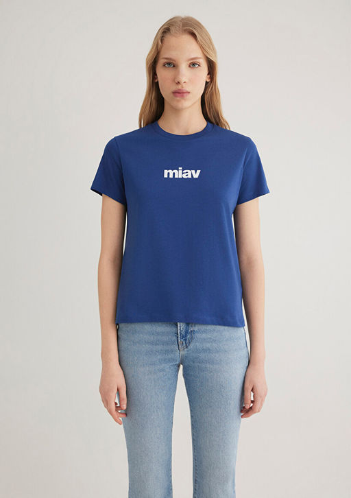 Miav Bask?l? Lacivert Tisort - Mavi фото 3