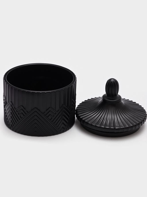 Сахарница Доляна Chess. King, 400 мл, 10.5×13.7 см, стекло, чёрная