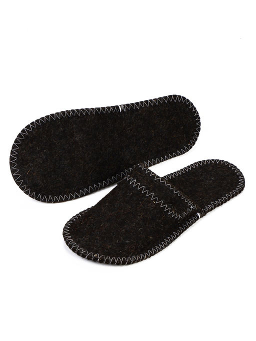 Тапочки для бани, шерсть 100%, серые, «Добропаровъ»