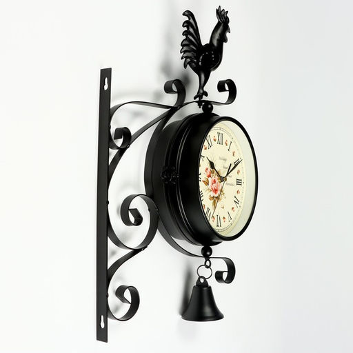 Часы настенные интерьерные «Флюгер», двусторонние, на подвесе, бесшумные, плавный ход, 48×32 см, циферблат d=19 см, 1хАА