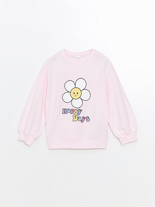 Bisiklet Yaka Bask?l? K?z ?ocuk Pijama Tak?m?