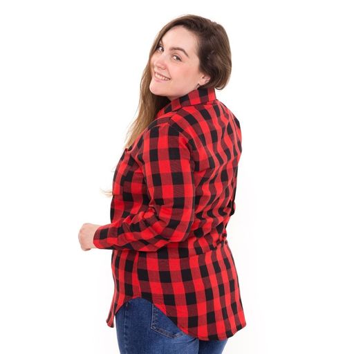 Рубашка женская, красно-чёрная клетка, размер 54