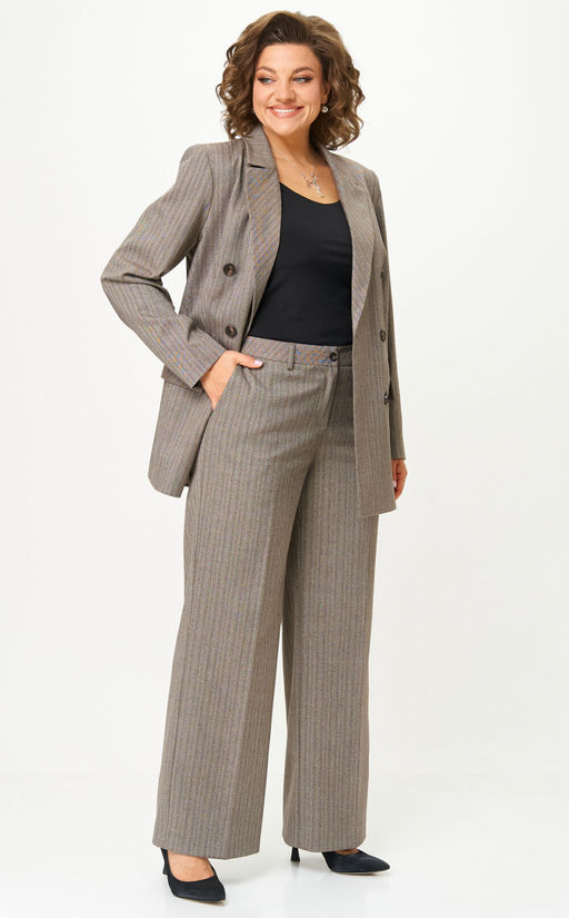 Костюм БелЭльСтиль 848/601 елочка коричневая  фото 7