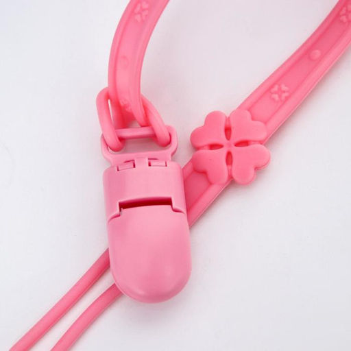 Держатель для соски - пустышки, силиконовый, цвет розовый