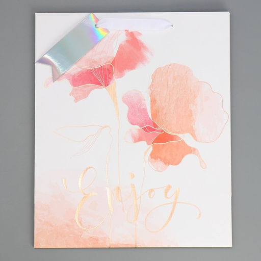 Цена за 2 шт. Пакет подарочный ламинированный, упаковка, тиснение, Нежность, 25?30.5?12.5 см