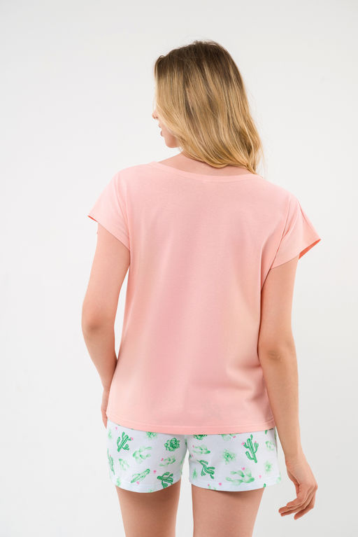 Пижама женская из футболки и шорт из кулирки Алиса розовый - Амадэль фото 13