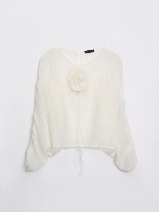 Блуза из тенселя с цветком / Zarina