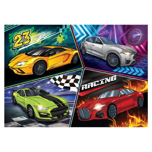 Цена за 4 шт. Книга со светящимися наклейками «Тачки на прокачку», 80 наклеек, 4 стр.