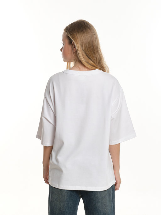 Футболка с принтом 22-7450 белый - Mini maxi фото 3
