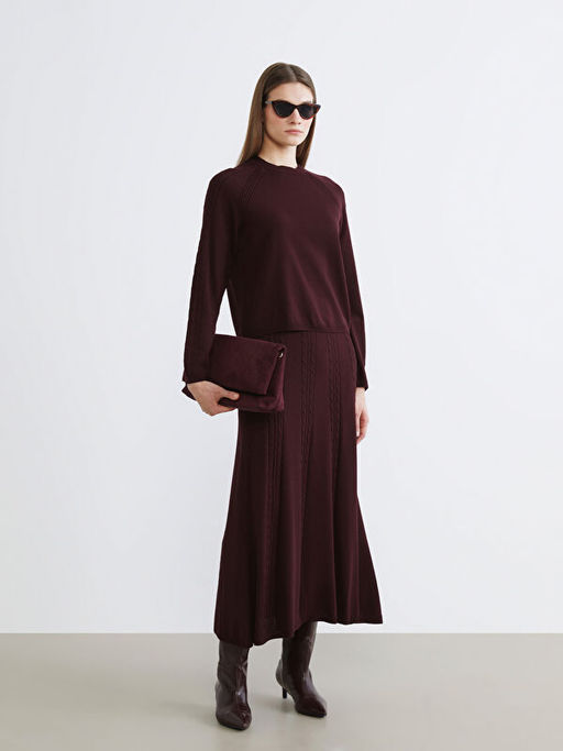 Beli Lastikli Kendinden Desenli Klo? Triko Etek