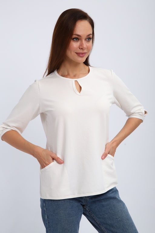 Кофта женская из футера 2-н Анфиса белый