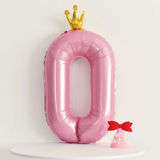Воздушный шар фольгированный 40" «Цифра 0 с короной»