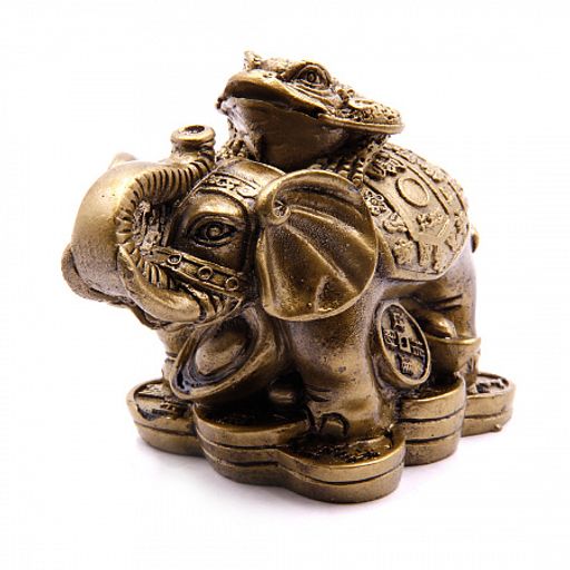 Фигурка Фен Шуй Жаба на слоне под бронзу символ богатства и благополучия 6см-8см