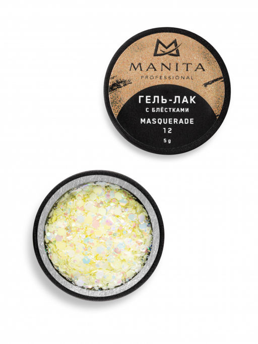 Manita Professional Гель-лак для ногтей с блёстками / Masquerade №12, 5 г