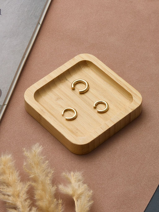 Серьги каффы Трио, набор 3 шт. цвет золото - Qf фото 4