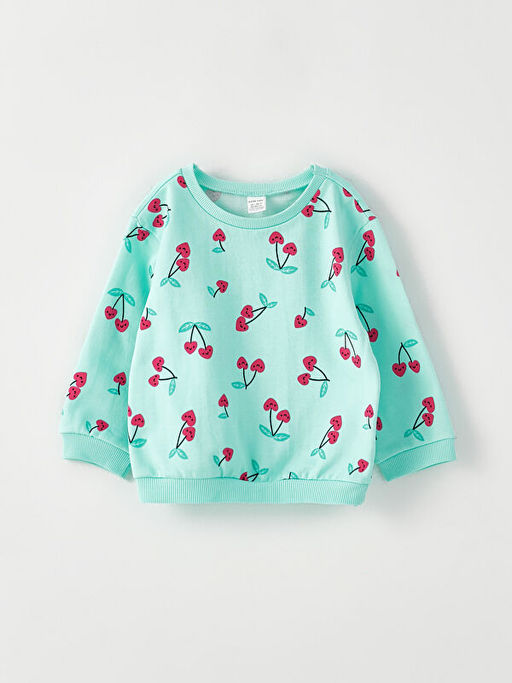 Bisiklet Yaka Uzun Kollu Bask?l? K?z Bebek Sweatshirt 2li - Waikiki фото 3