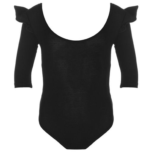 Купальник гимнастический Grace Dance, крылышко, с рукавом 3/4, р. 30, цвет чёрный  фото 6