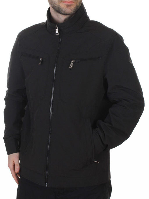 D-3019 BLACK Ветровка мужская (60% хлопок, 40% нейлон)