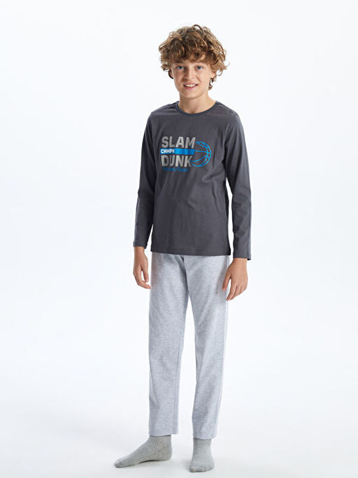 Bisiklet Yaka Erkek ?ocuk Pijama Tak?m?