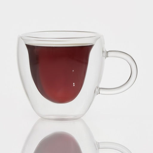 Кружка с двойными стенками Magistro Сердце, 250 мл, стекло, прозрачная