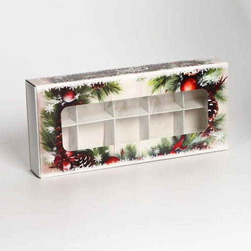 Коробка под 10 конфет «С Новым годом!», 9.8×22×3.5 см